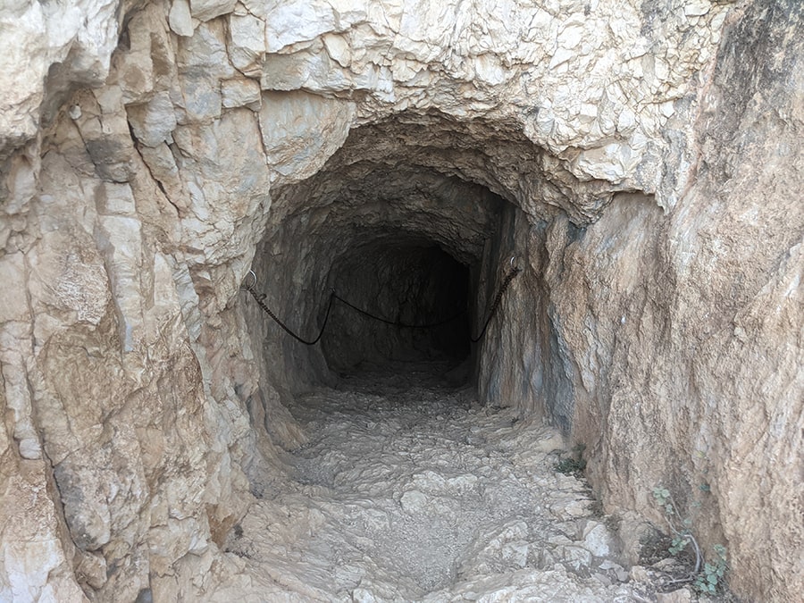 Vista atrás desde la salida por la cara sur del túnel 