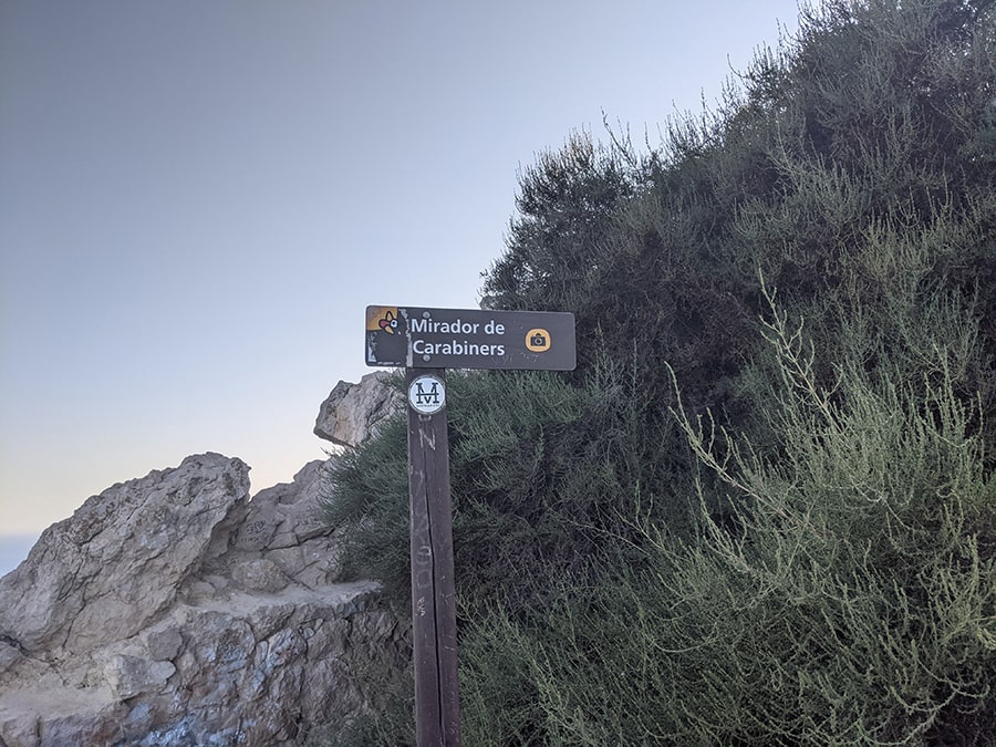 Final de la senda en el Mirador de los Carabineros 