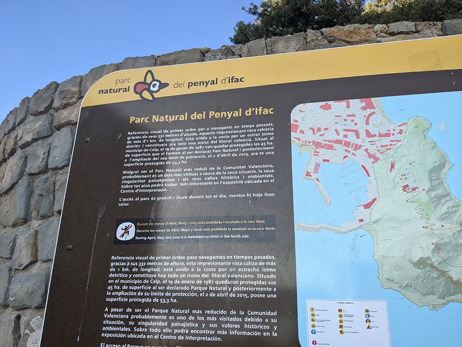 Panel con información de la ruta 