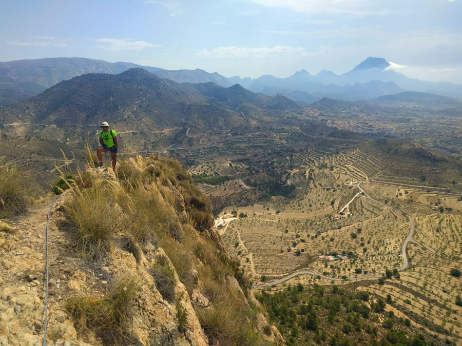 Vista atrás desde la cresta del Figueret -al fondo el Puig Campana- 