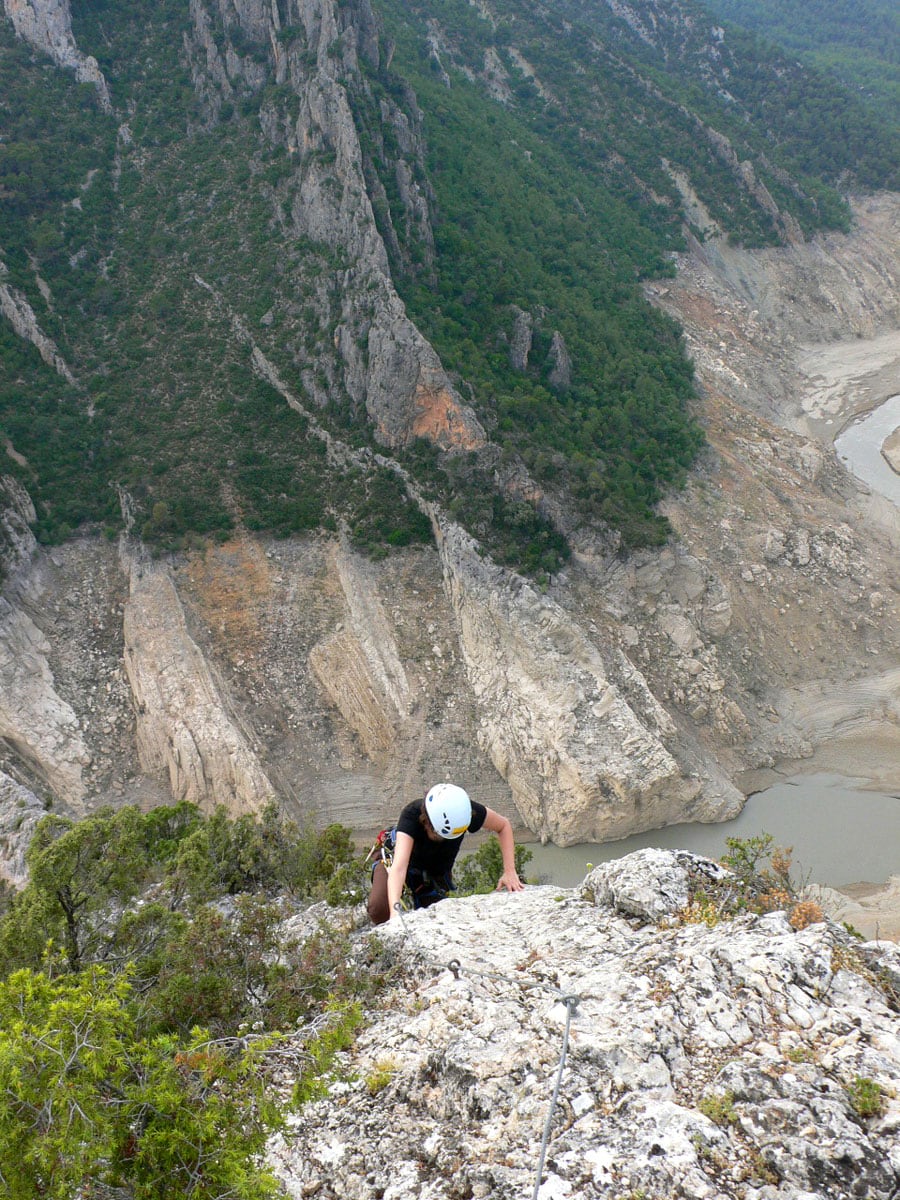 Vista atrás en el final de la vía ferrata 