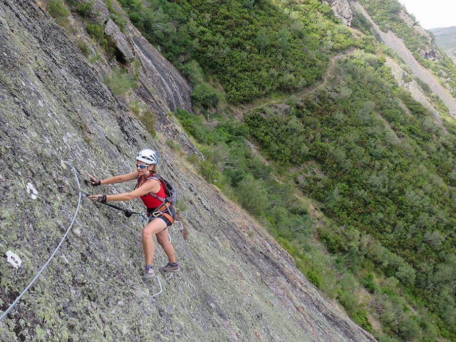 Ladeo en la vía ferrata 