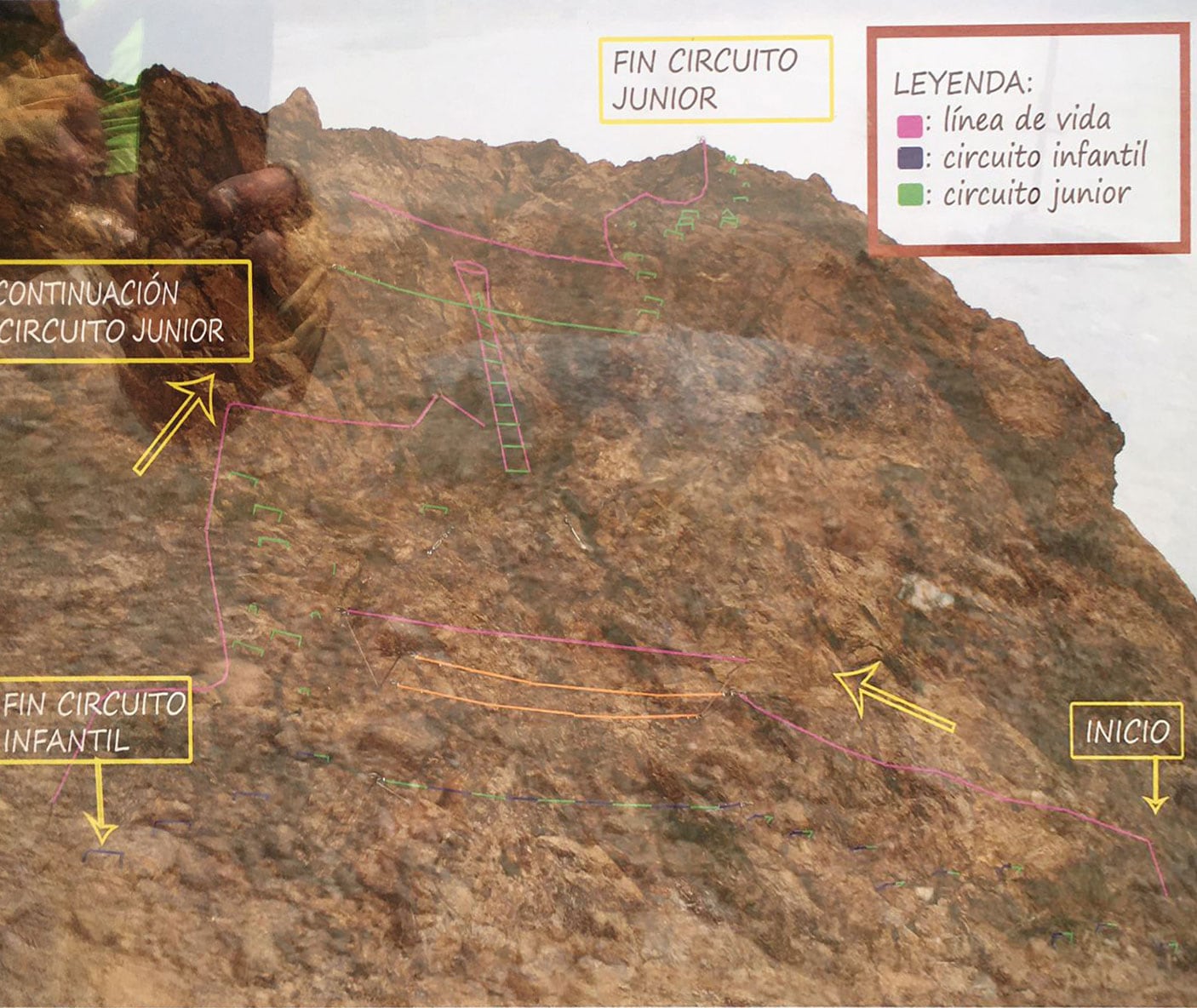Croquis oficial de la vía ferrata 