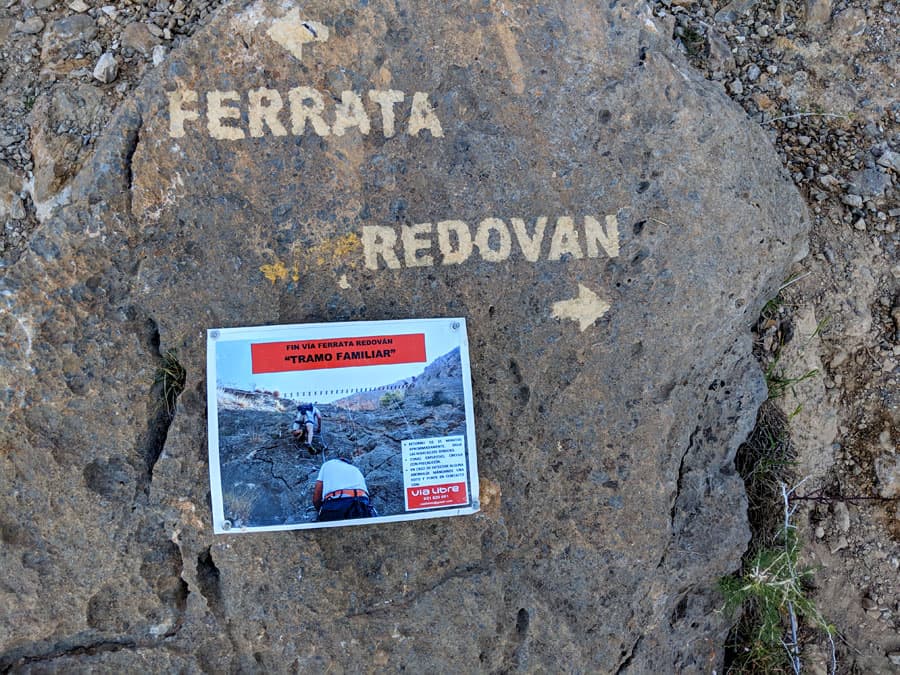 Final de la vía ferrata K2 -desvío al camino de retorno y continuación a sector K5- 