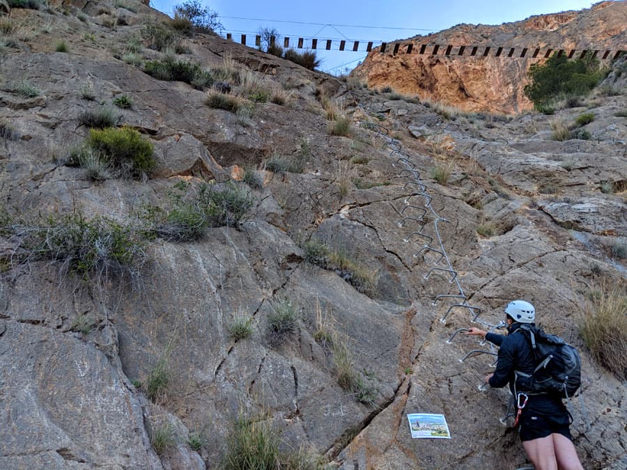 Inicio del tramo K2 de la vía ferrata 