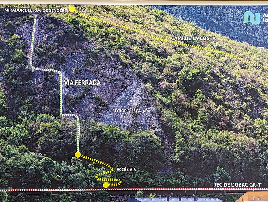 Croquis oficial de la vía ferrata 