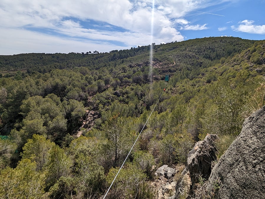 Nos espera otra tirolina de 150 metros para finalizar el recorrido 