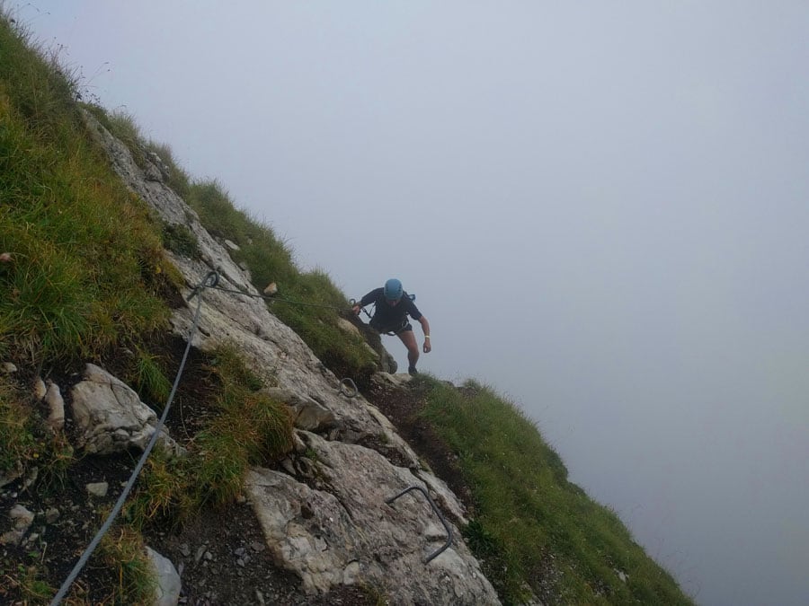 Primeras viras de la vía ferrata 