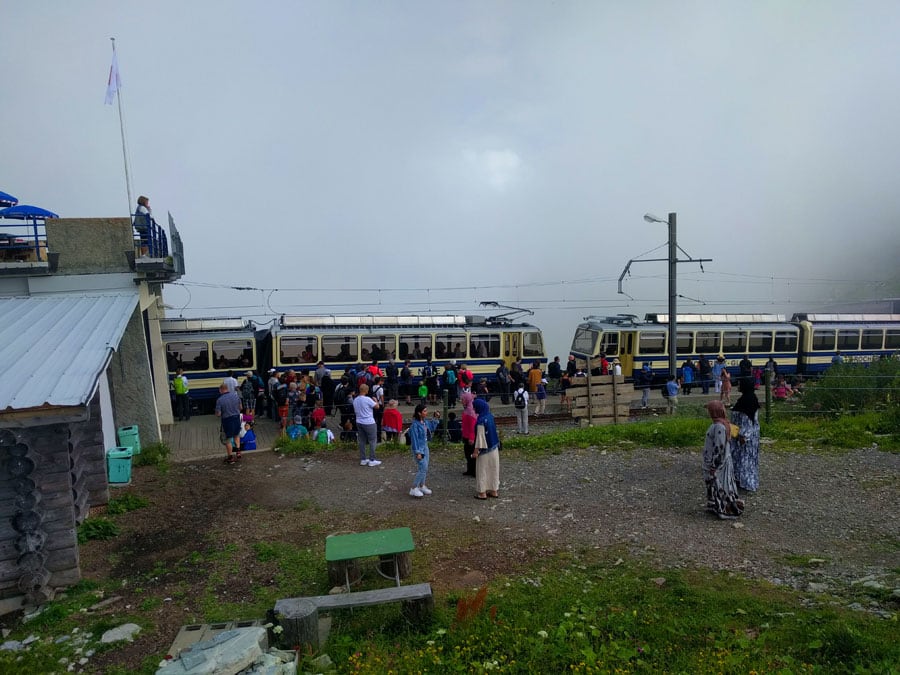 Estación del tren cremallera de les Rochers de Naye 