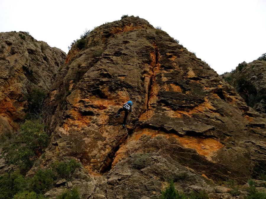 Pared de entrada de la vía ferrata 