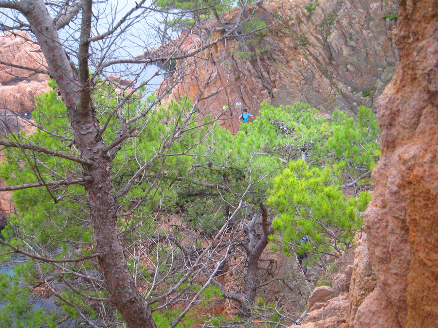 Last view of the Tibetan bridge before finishing the route 