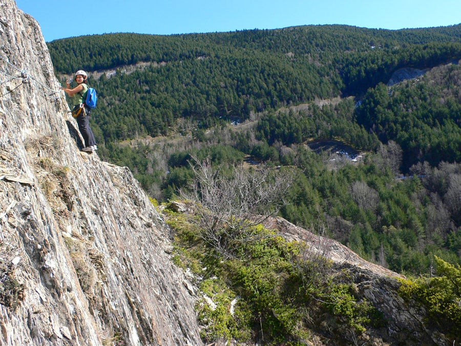 Exiting the via ferrata 