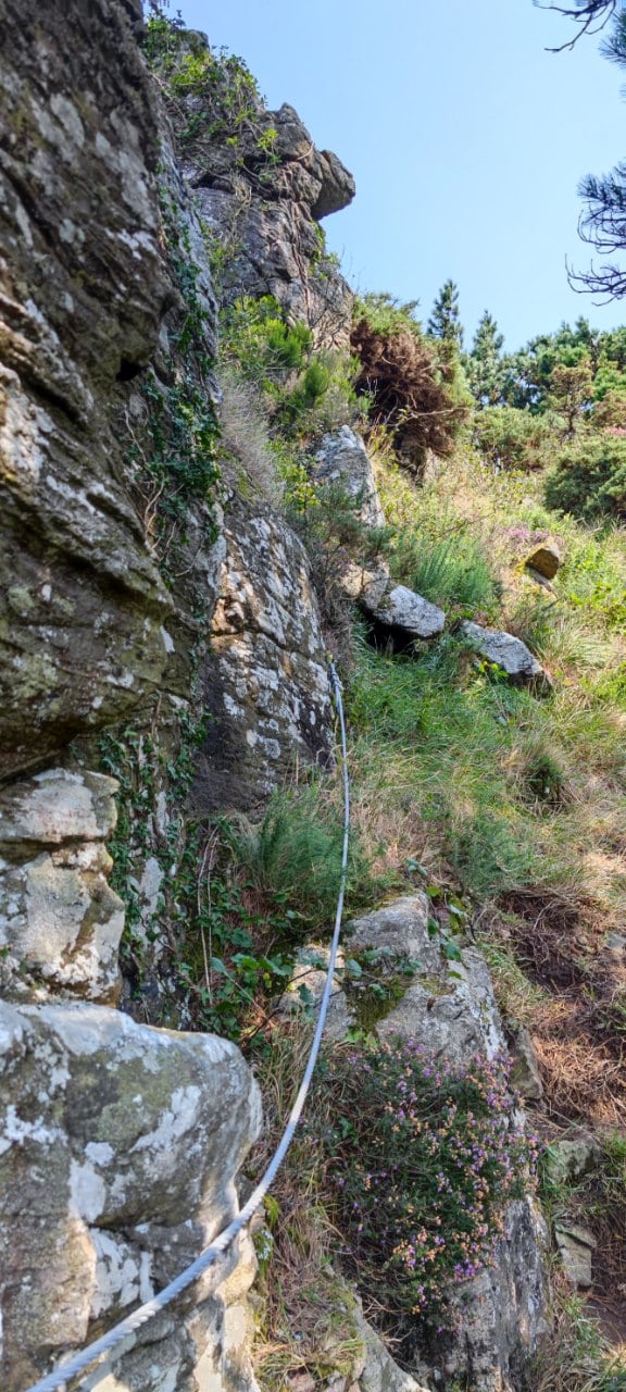 Paso asegurado con cable de vida 