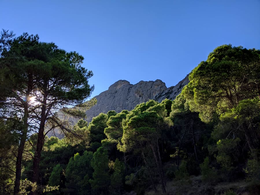 Vista de la cima de la <em>serra de les Canals</em> desde el estacionamiento 