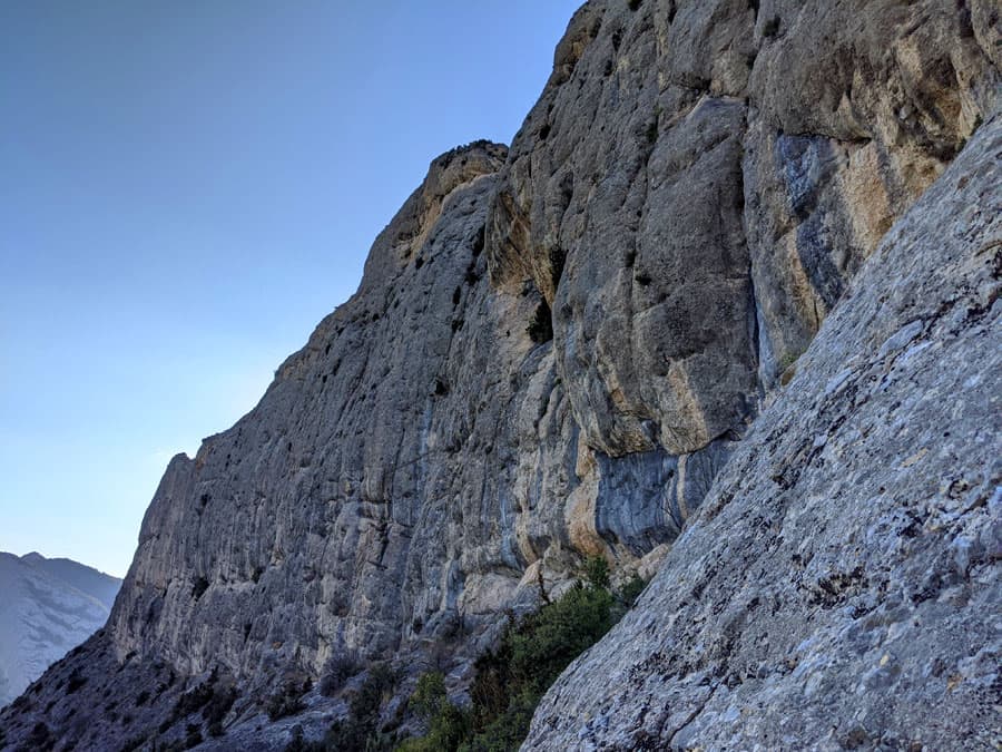 Vista de la sección K4 desde la bifurcación y escape de la vía ferrata 