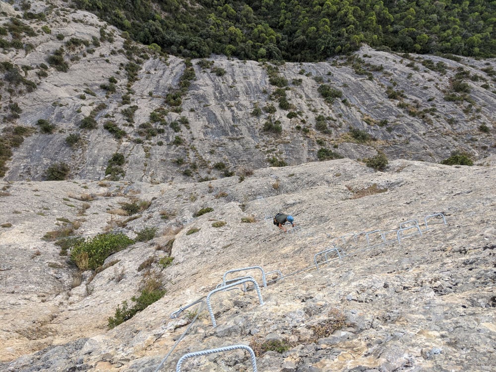 Tramo final de la vía ferrata después del nepalí -con buena exposición- 