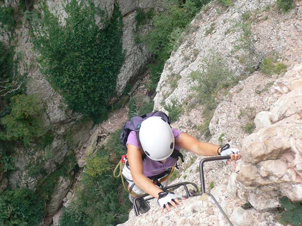 The exit of the natural rock bridge is this stretch exposed section 