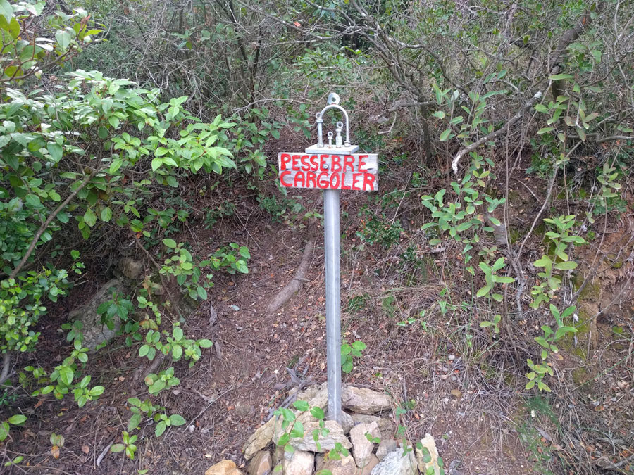 Llegamos al pessebre Cargoler un poco más allá de la mitad del torrente 