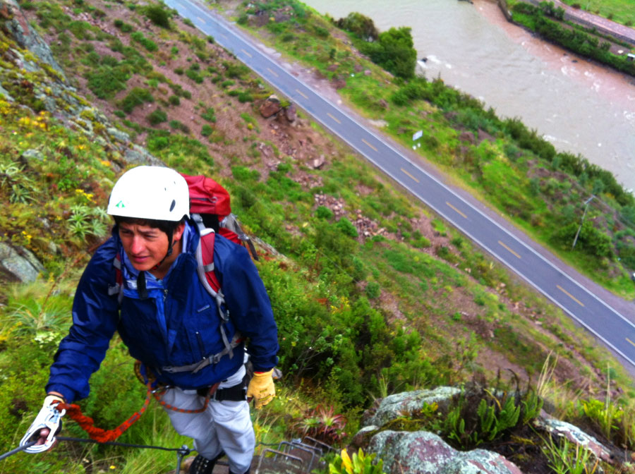 Half-way through the ferrata 