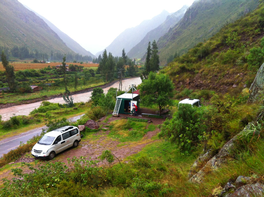 Looking down at the beginning of the route 