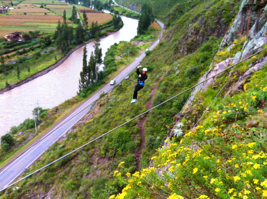 End point of La Flecha zip-line -the fastest one- 