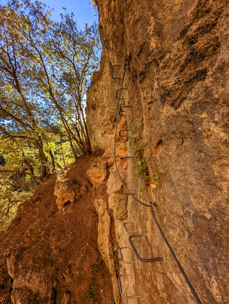 Escape de la vía ferrata a la izquierda 