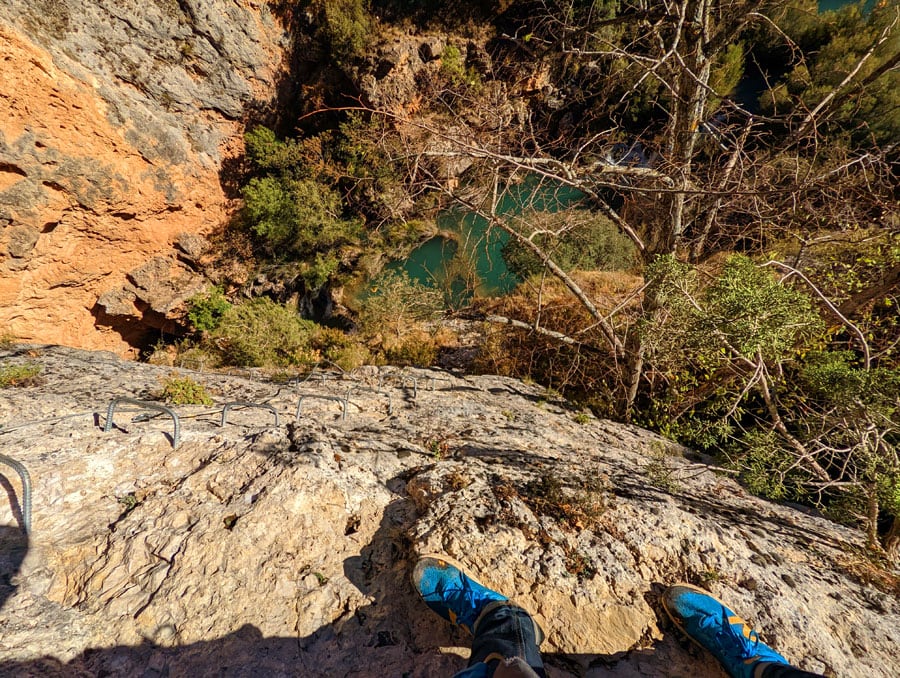 Tramo vertical de la segunda parte de la vía ferrata 