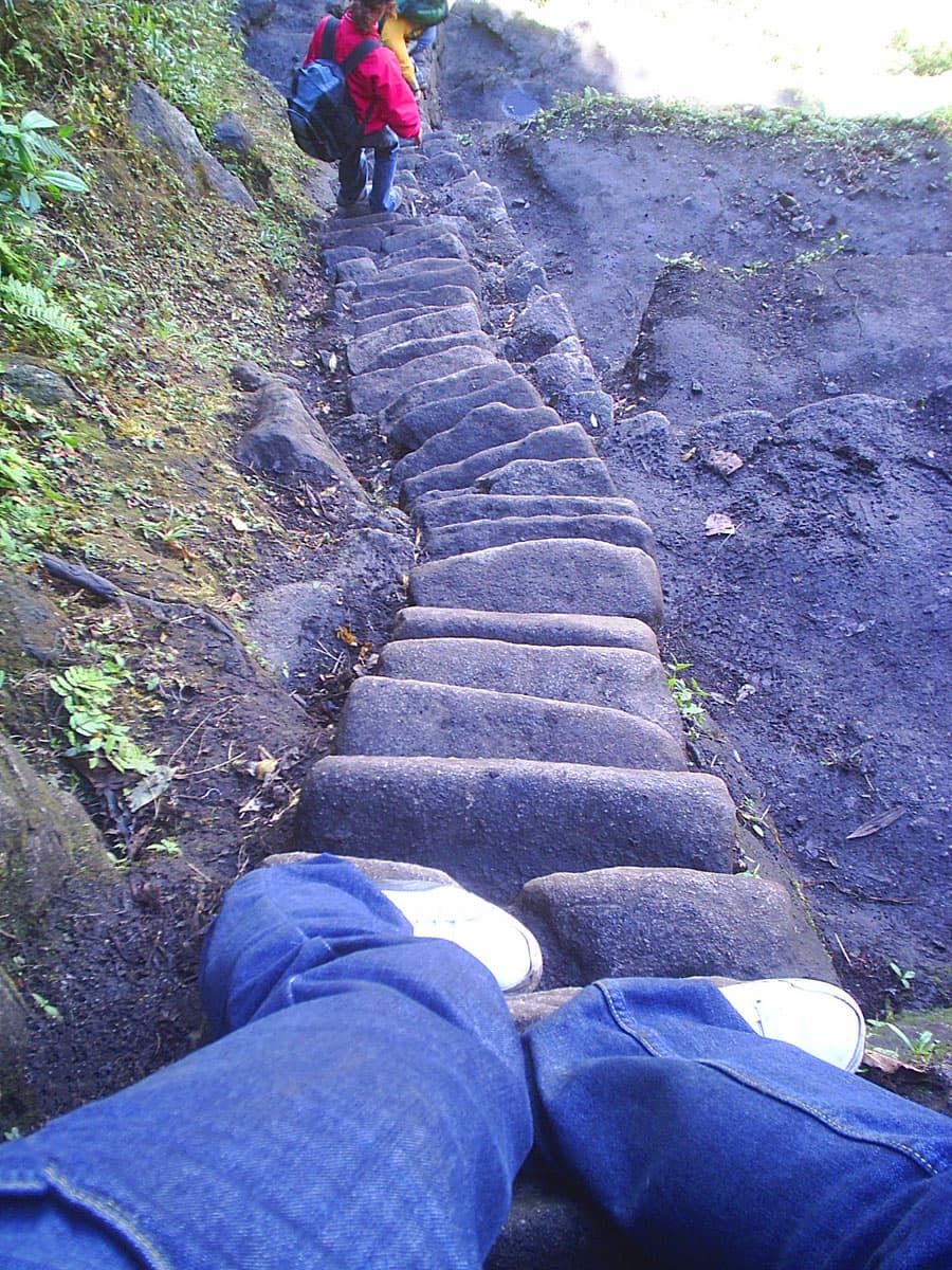 There is hardly enough space for your foot on some steps 