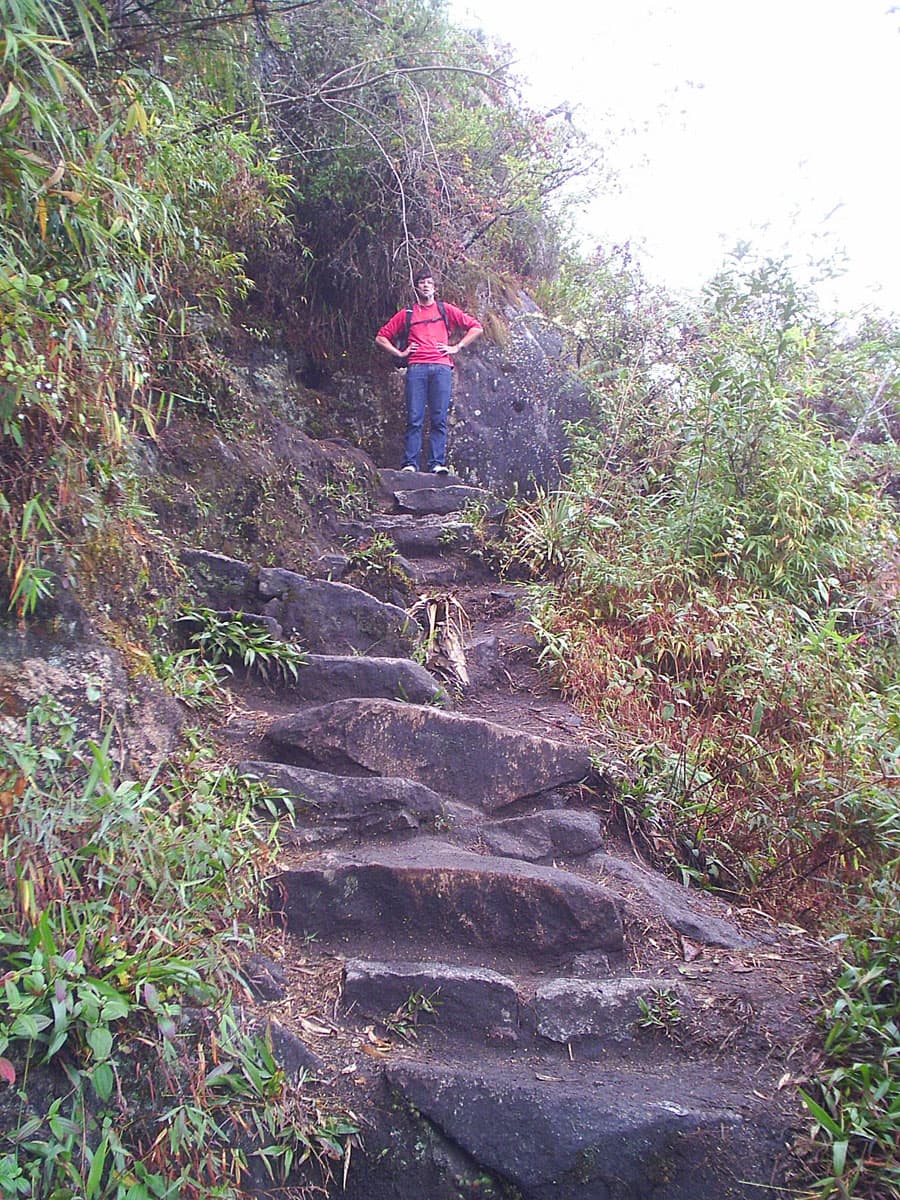 The path is stepped 