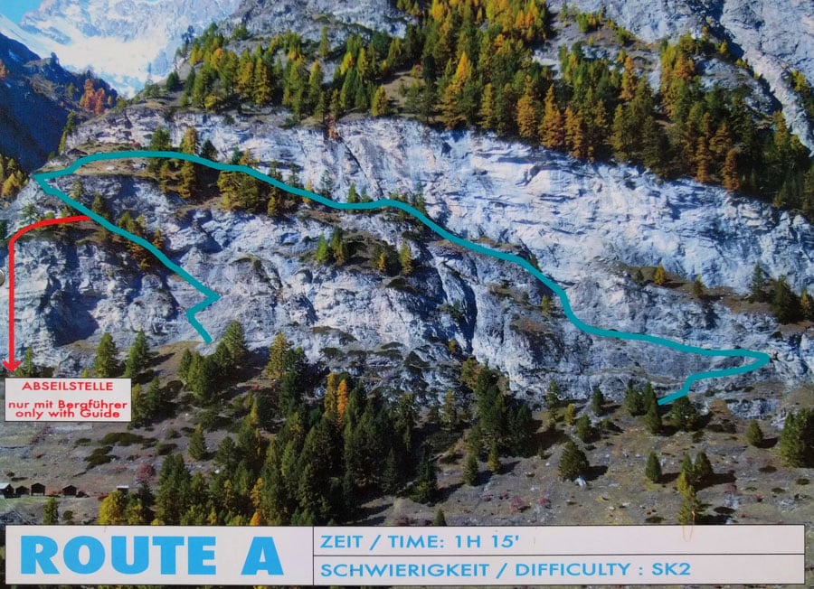 Croquis oficial de la ruta A 
