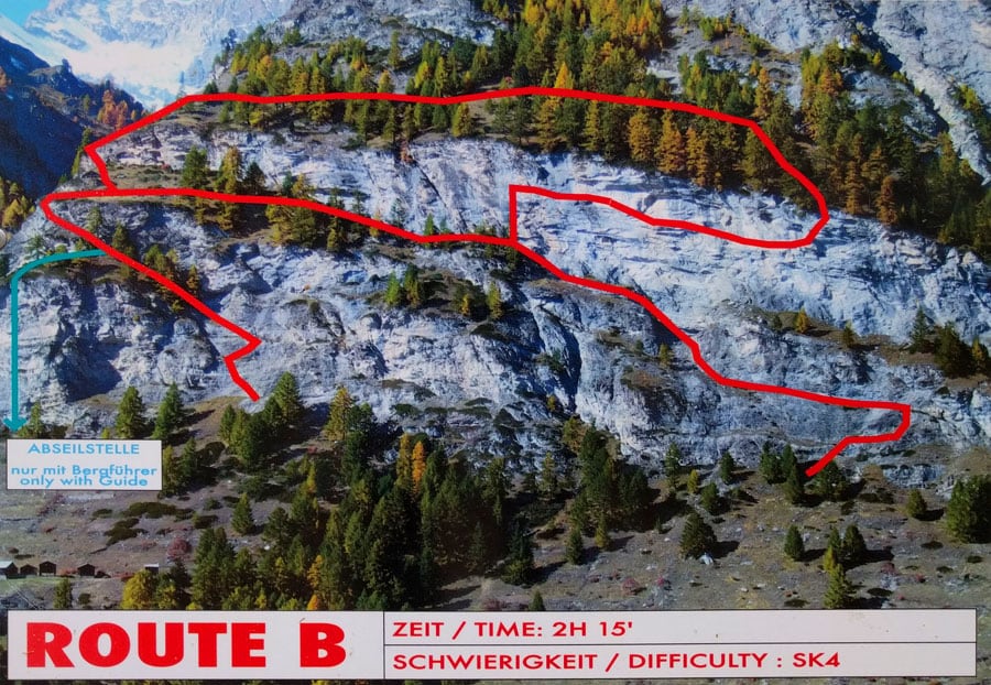 Croquis oficial de la ruta B 