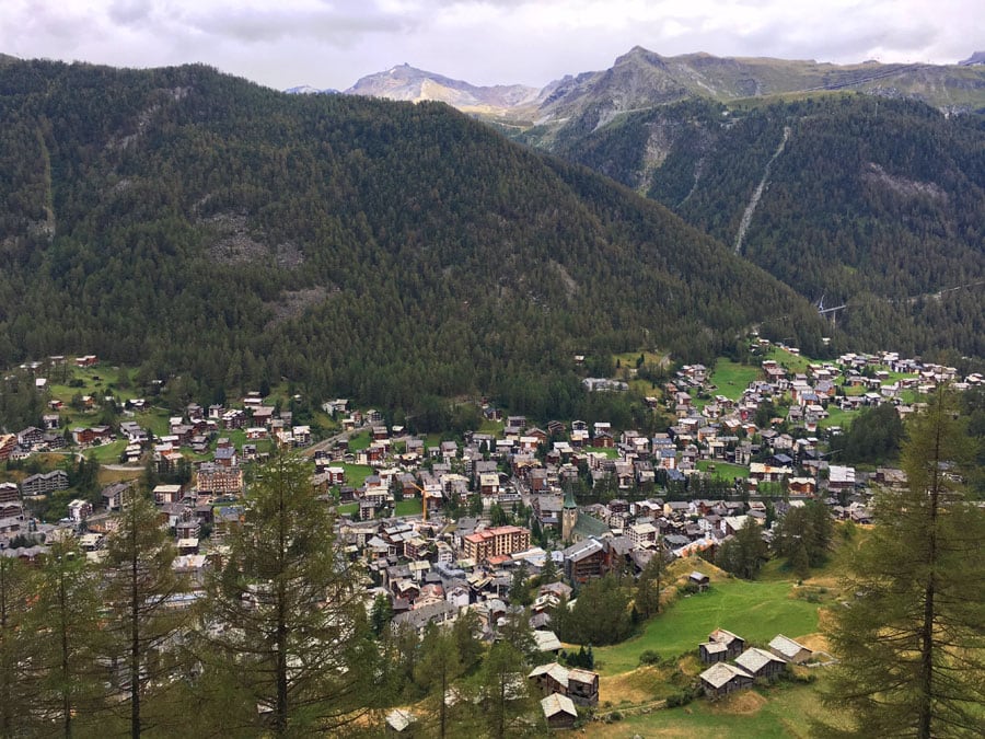 Vistas a Zermatt desde el final de la primera parte 