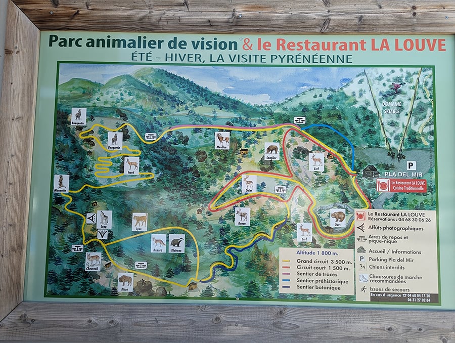 Croquis oficial de los dos circuitos del parque 