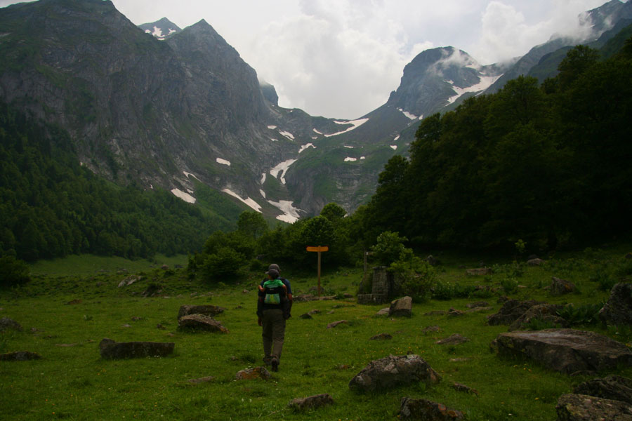 Indicadores al Salto del Pomèro -derecha- 