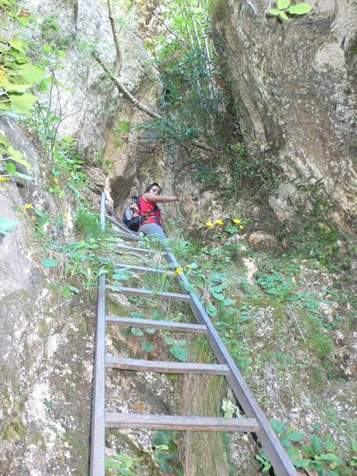 En el tramo de la escalera del Graell de Cal Pigot 