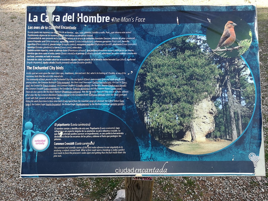 Cartel informativo de la Cara del Hombre 