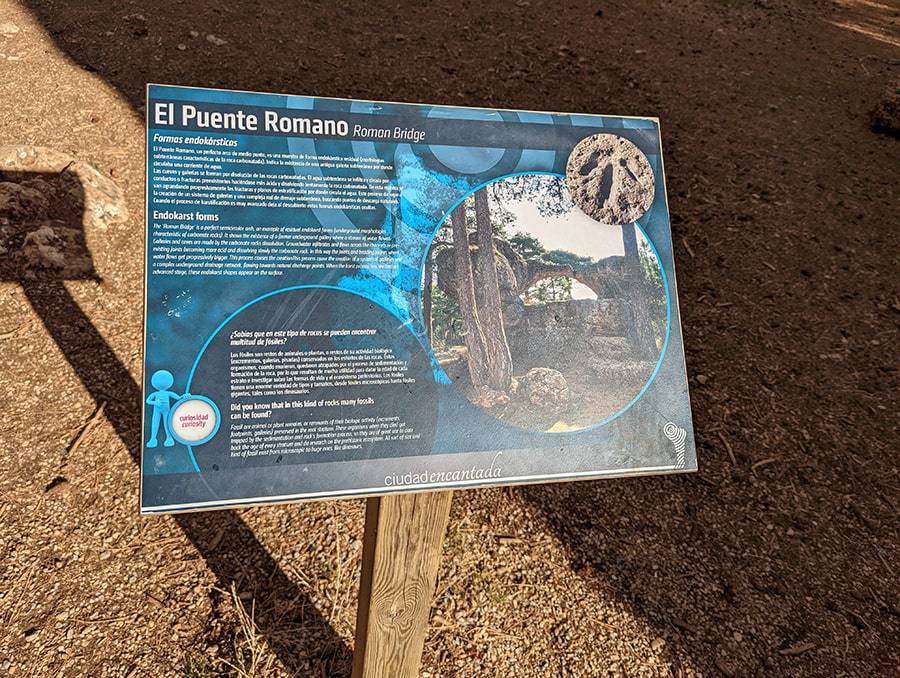 Cartel informativo del puente Romano 