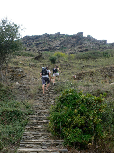 Escalera de salida de la Cala Jòncols 