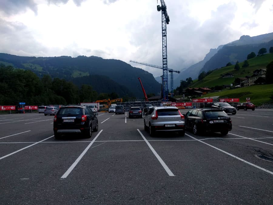 Paid parking at Grindelwald where we’ll take the sky lift 