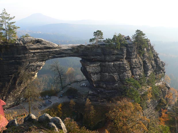 El arco de Pravcická visto desde el mirador 