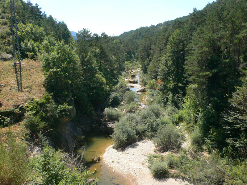 Vista aérea de la riera de Merlès 