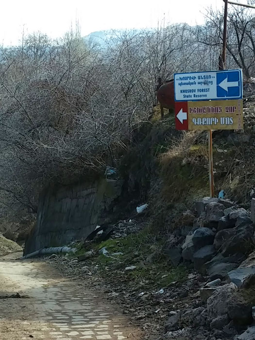 Seguimos a la izquierda el camino empedrado 