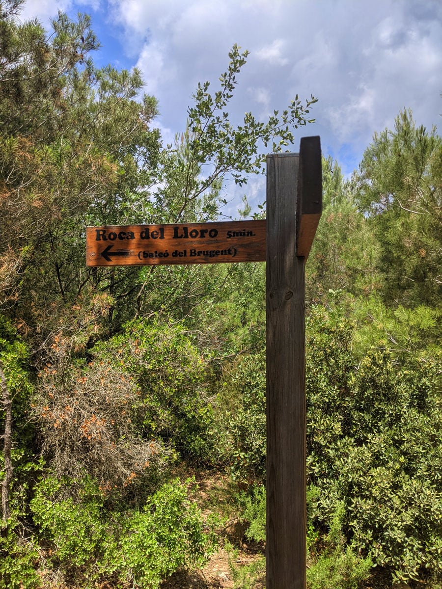Indicador desvió opcional al mirador de la Roca del Lloro 