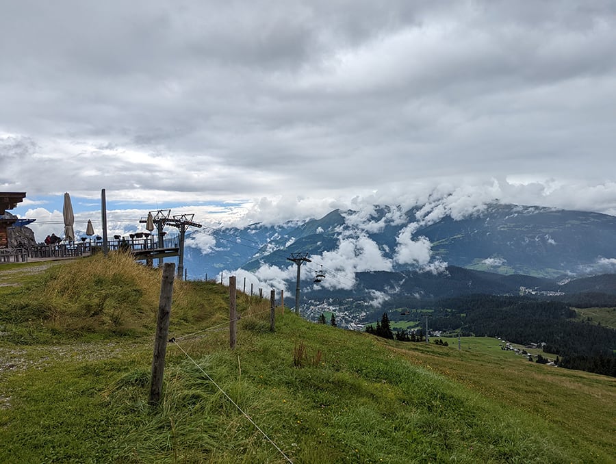 Vista hacia Flims antes de iniciar la bajada 