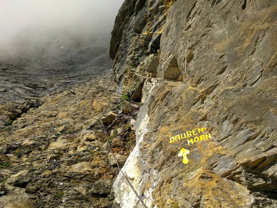 Seguimos hacia arriba Daubenhorn para la segunda parte de la vía ferrata