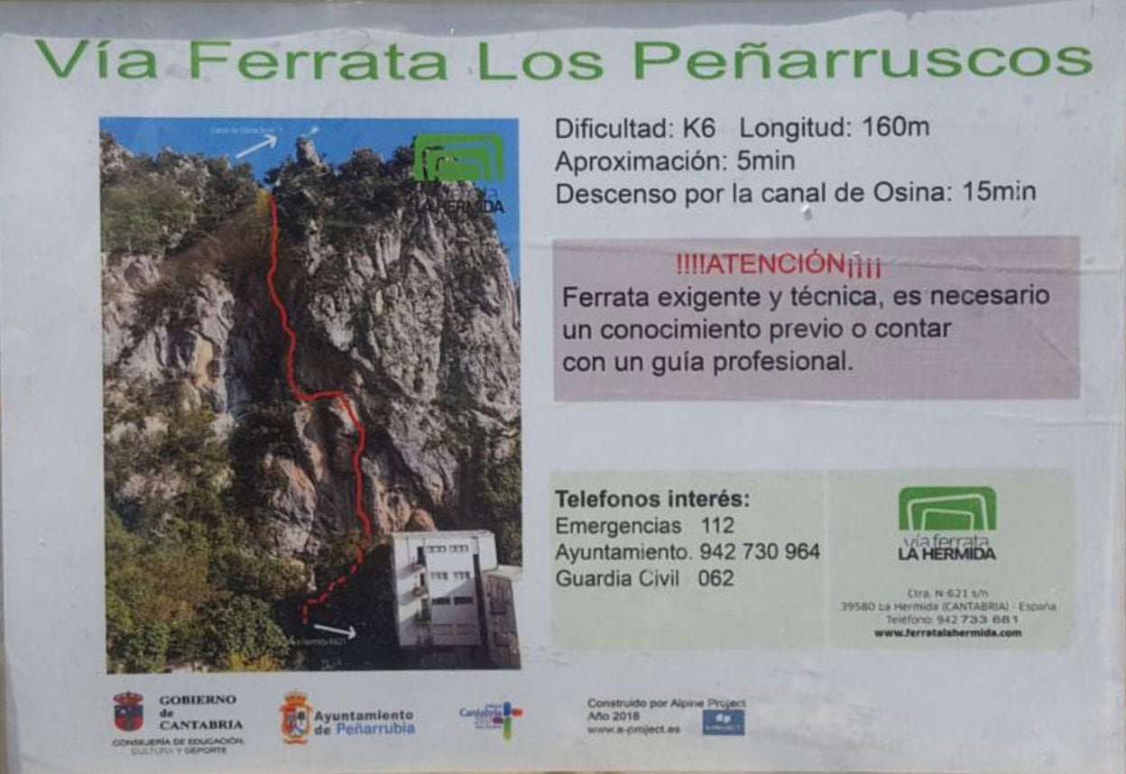 Croquis oficial de la vía ferrata