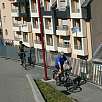 La salida de Cauterets no está muy señalizada pero al final del pueblo se encuentra el camino / Bike route Vía Verde des Gaves 