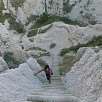 View of the stairway from above / Hiking route Badlands | Notch Trail 