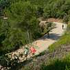 Salimos de la carretera de les Aigües -desvío poco visible- / Hiking route De Barcelona a Sant Cugat por el camino de Santiago 