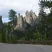 Vista desde la Highway 87 a Cathedral Spires -estacionamos- / Hiking route Black Hills | Harney Peak | Cathedral Spires 